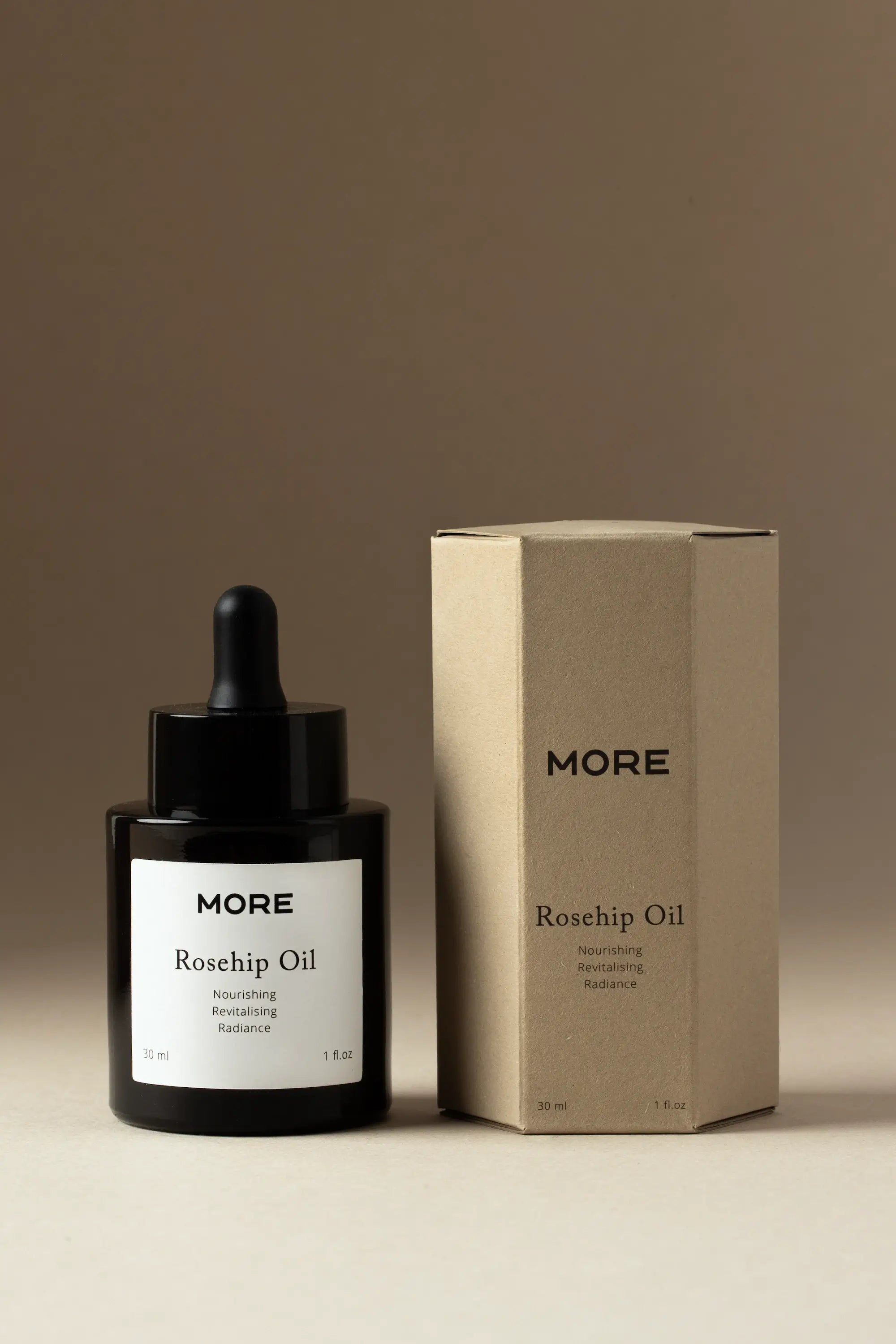 Biologische rozenbottelolie 30 ml van More Natural met verpakking